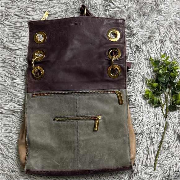 Hammitt Montana large reversible Gray and Brown Shoulder Bag with Gold Accents - Picture 6 of 12
